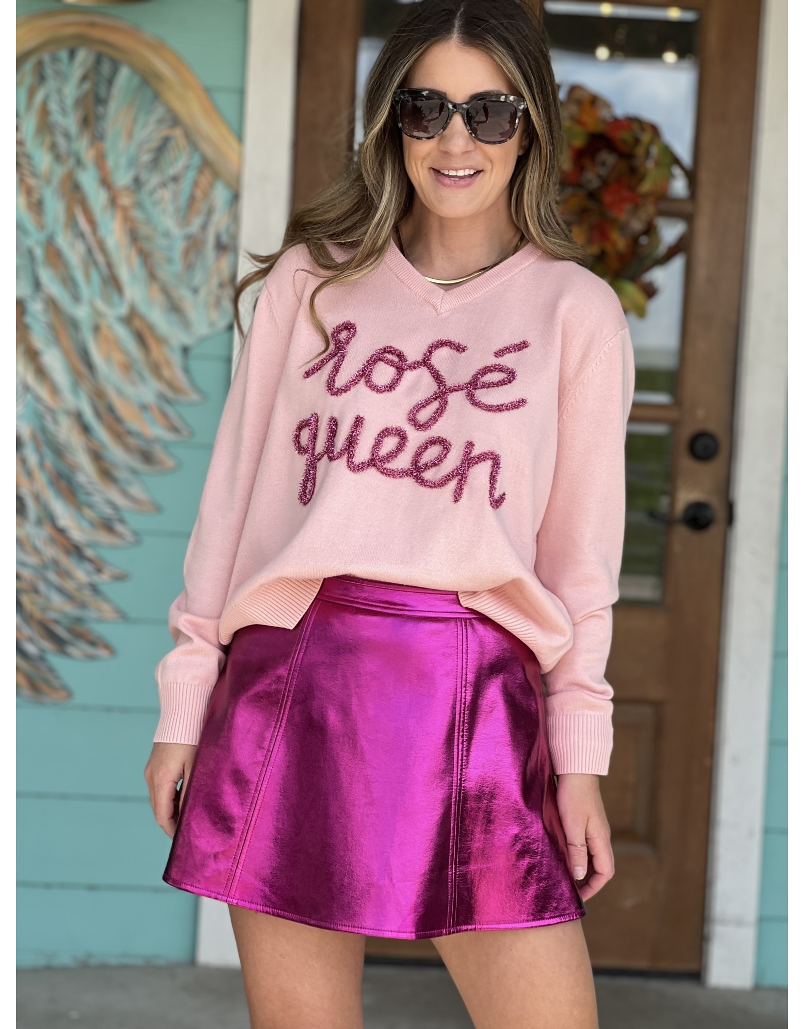Queen of Sparkles Rose Queen Sweater