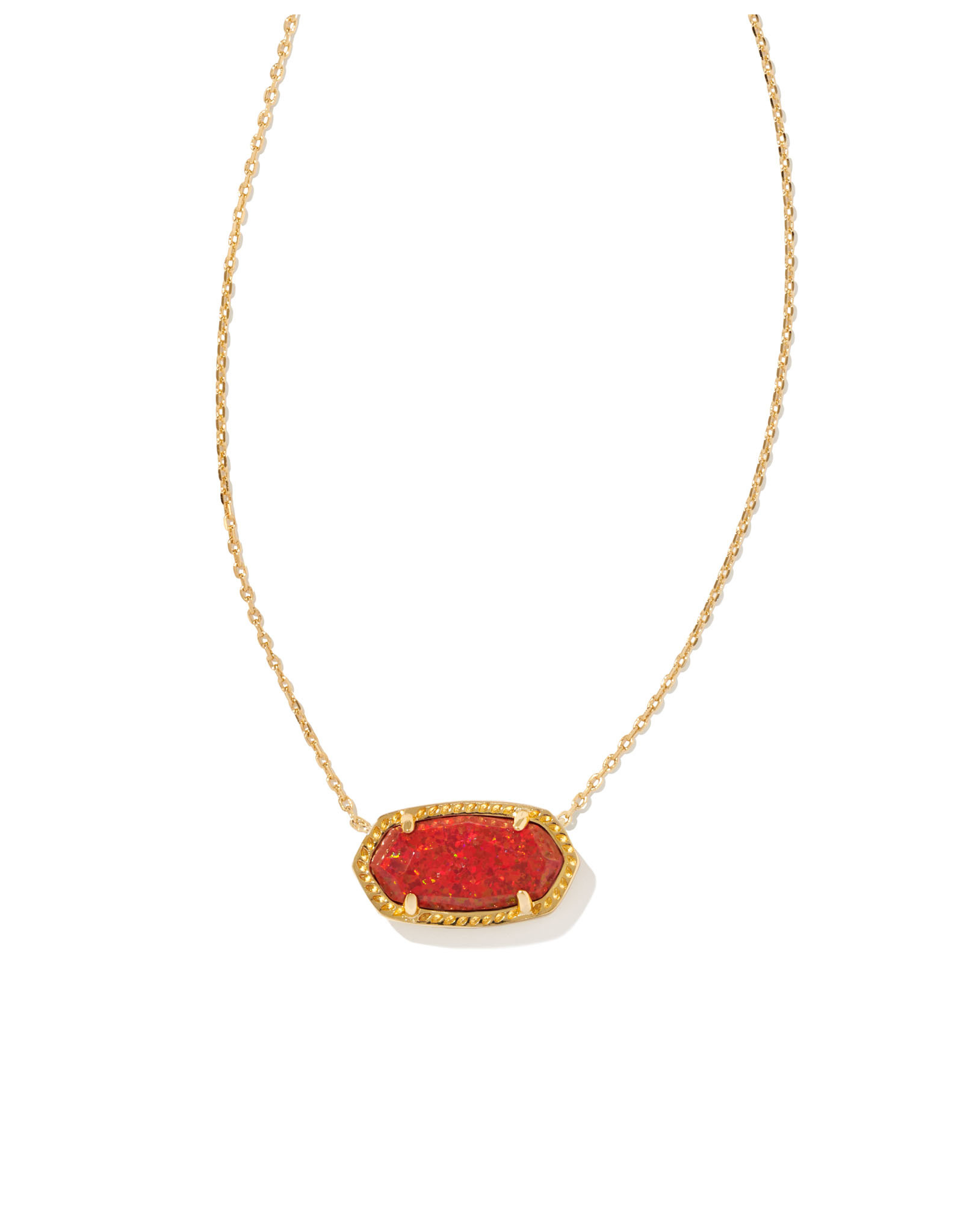 Kendra Scott Elisa Necklace Gold Red Kyocera Opal
