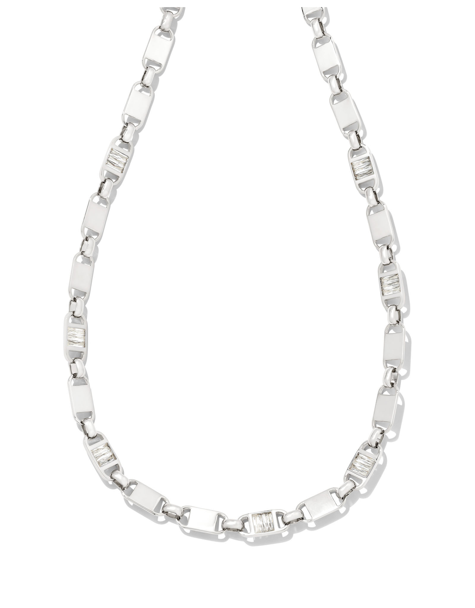 Jess Small Lock Chain Necklace in Silver