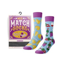 main and local Mismatch Wine & Cheese Socks