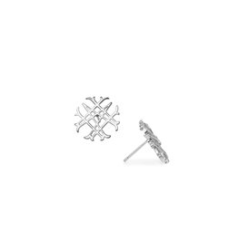 Natalie Wood Silver Logo Stud Earrings