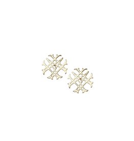 Natalie Wood Gold Logo Stud Earrings