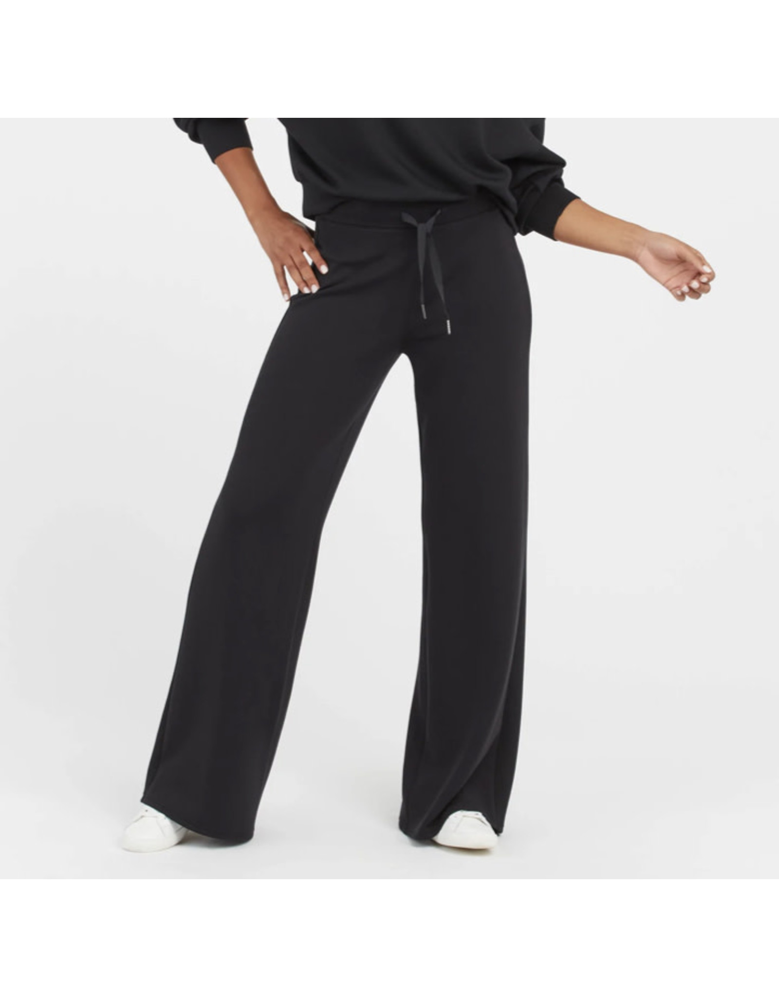 Spanx Size Medium Black Rayon Blend Elastic Waist Pintuck Wide Leg Pants —  Labels Resale Boutique