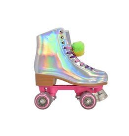 yoki shoes Lucky Roller Skates Iridescent w/Pom Poms