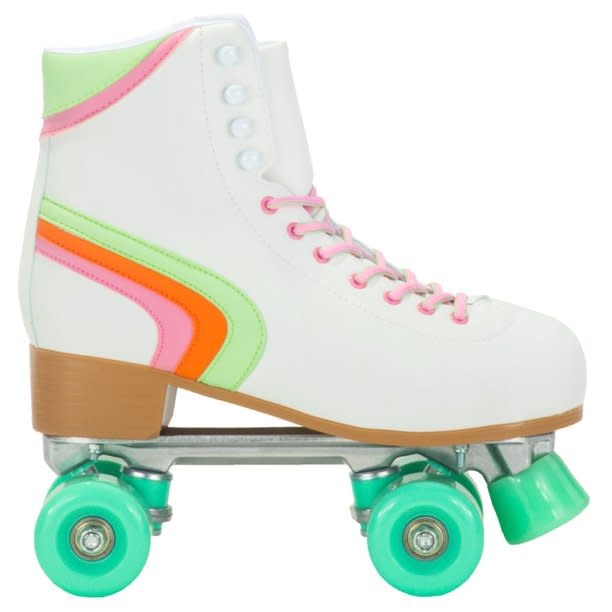 yoki shoes Lucky Roller Skates Iridescent w/Pom Poms