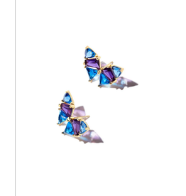 Kendra Scott Blair Butterfly Stud Gold Blue Mix