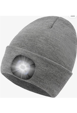 Dm Merchandising BrightSide Beanie w/LED Rechargeable Hat in Grey