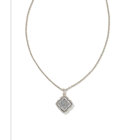 Kendra Scott Mallory Necklace in Platinum Drusy in Silver