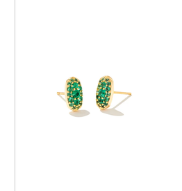 Kendra Scott Grayson Crys Stud Ear Gold Emerald Crystal