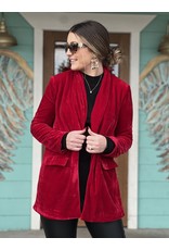 Ruby Red Velvet Tailored Blazer