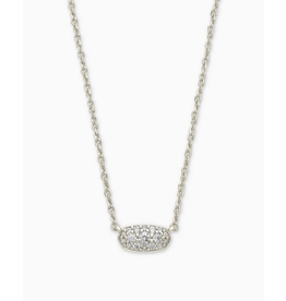 Kendra Scott Grayson Crystal Pendant Necklace Silver