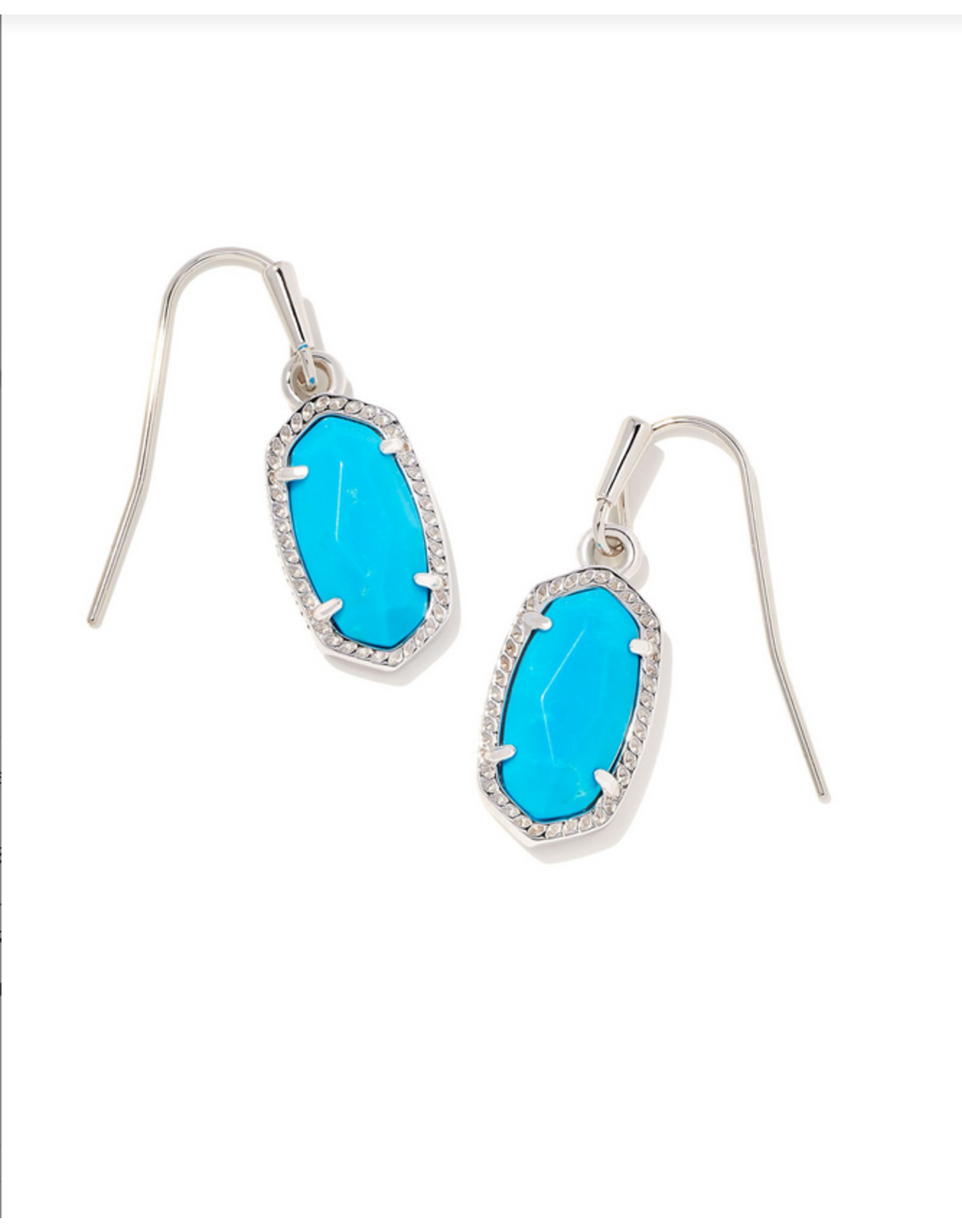 Kendra Scott Lee Earrings Silver Bright Blue Magnesite