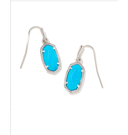 Kendra Scott Lee Earrings Silver Bright Blue Magnesite