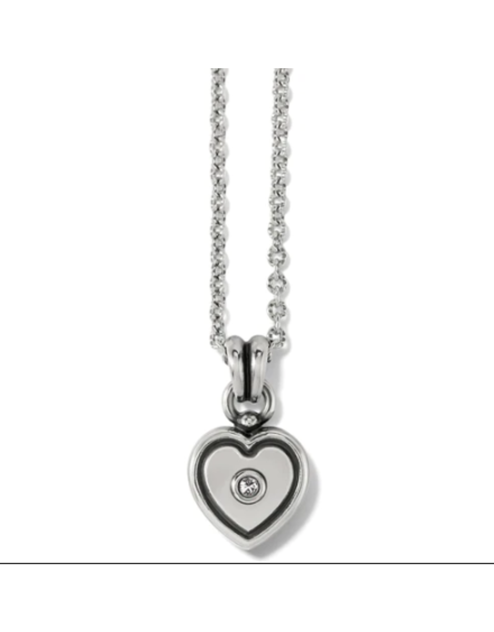 Buy the Designer Brighton Silver-Tone Link Chain Blair Heart Shape Pendant  Necklace | GoodwillFinds