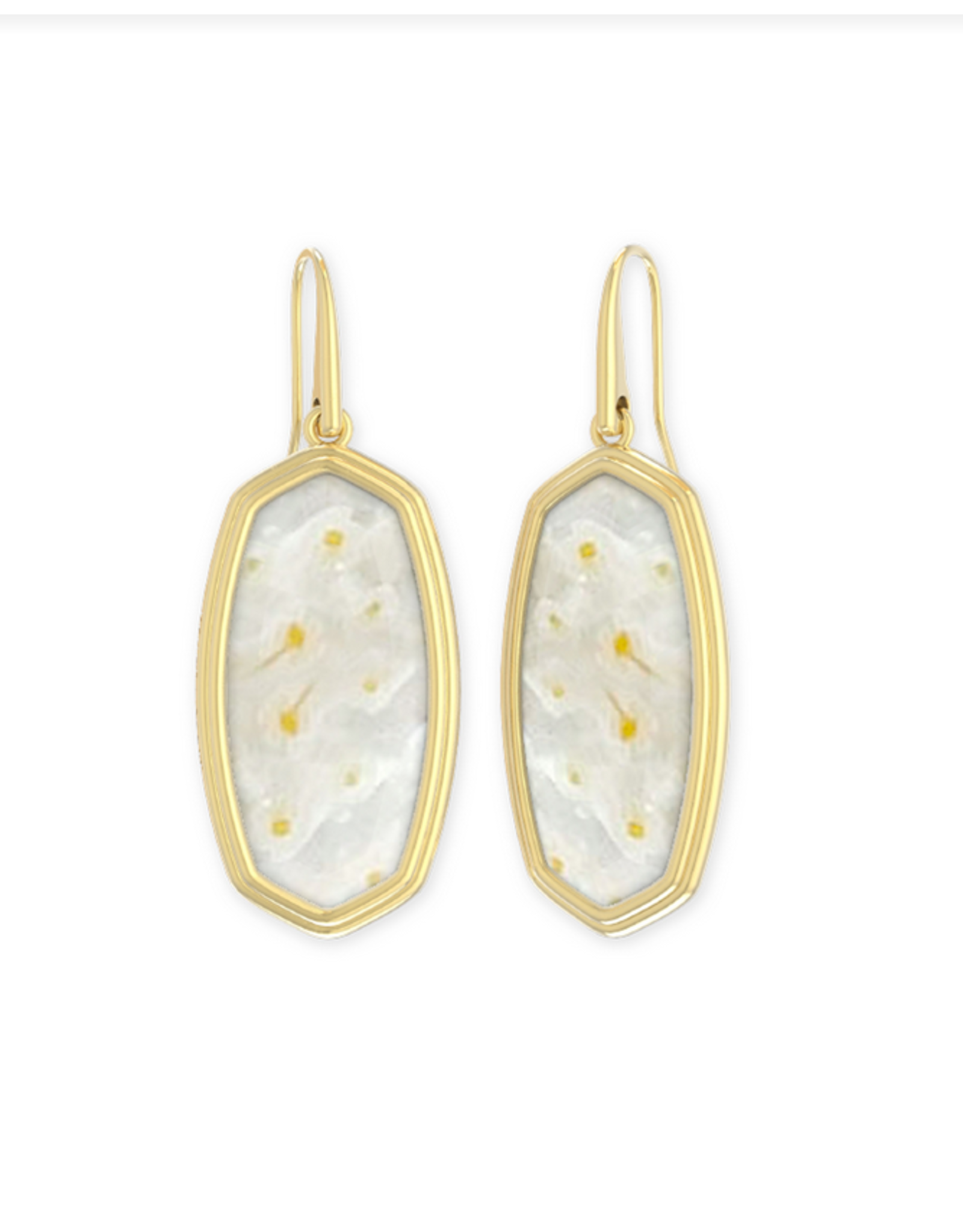 Kendra Scott Framed Elle Gold White Mosaic Glass