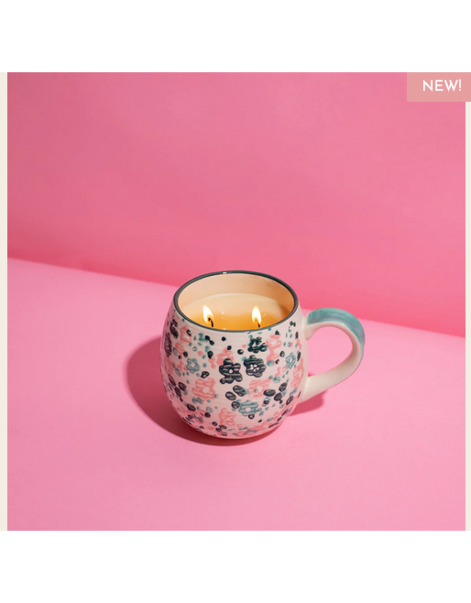 Bridgewater Sweet Grace #49 Green Pink Floral Mug Candle