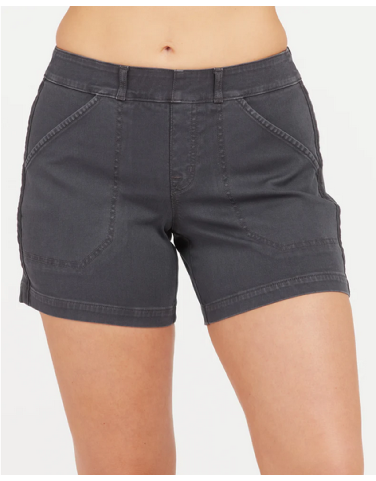 Spanx 6in Twill Short Washed Black