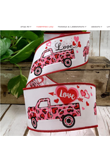 2.5in x 10 yds Heart Love Truck Ribbon