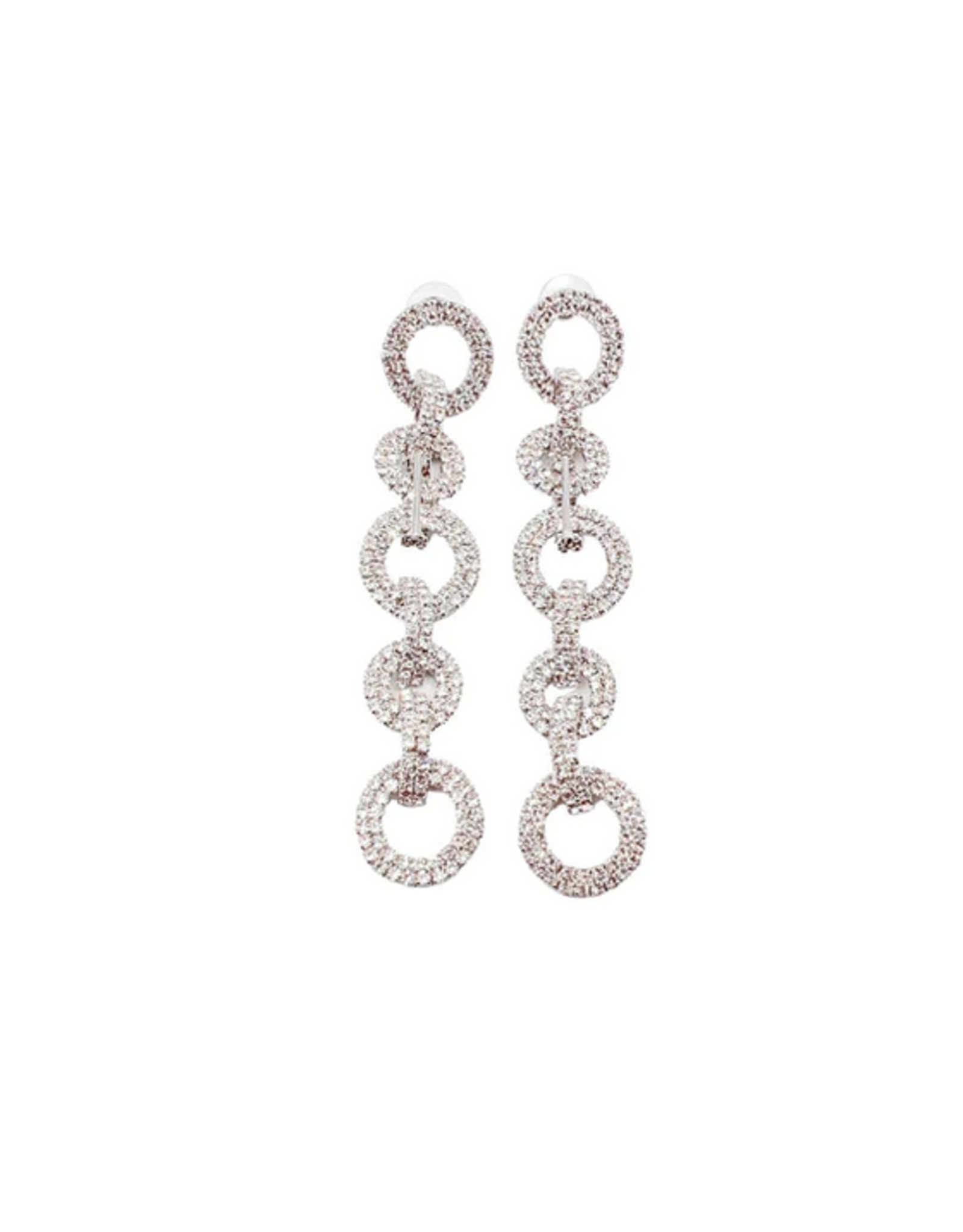 Treasure Jewels Crystal Silver Chain Earrings