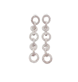 Treasure Jewels Crystal Silver Chain Earrings