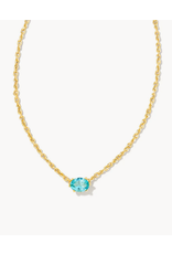 Kendra Scott Cailin Necklace Aqua Crystal on Gold (MARCH)