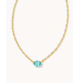 Kendra Scott Cailin Necklace Aqua Crystal on Gold