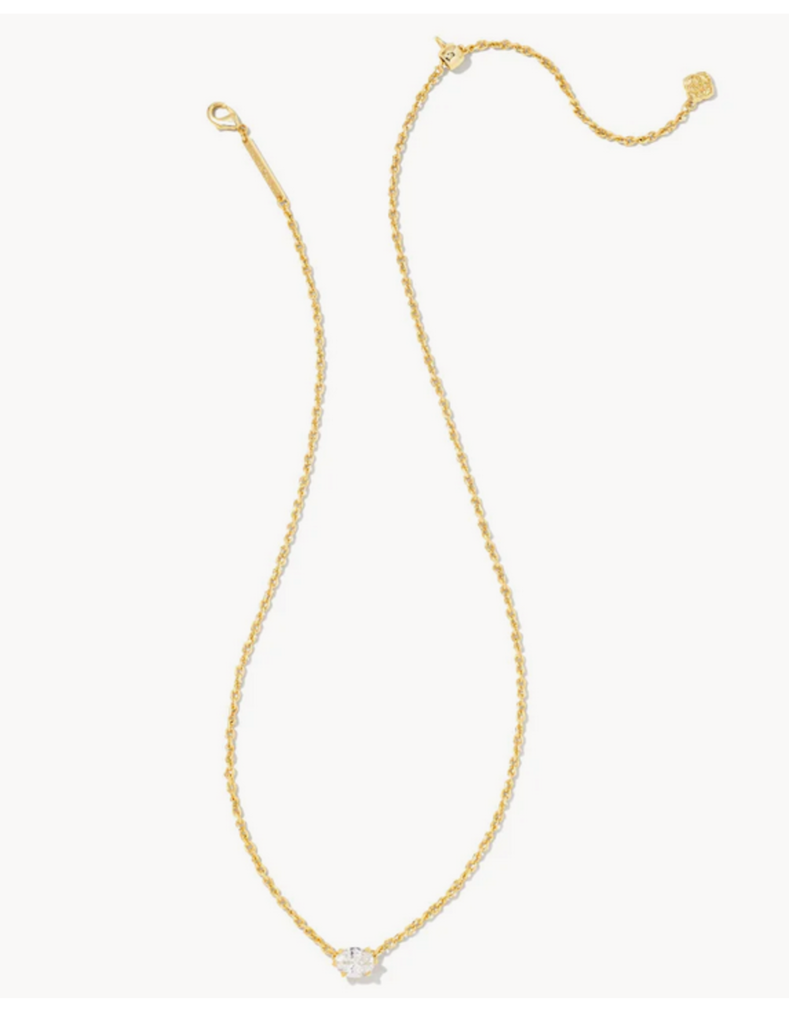 Kendra Scott Cailin Necklace White CZ on Gold (APRIL)