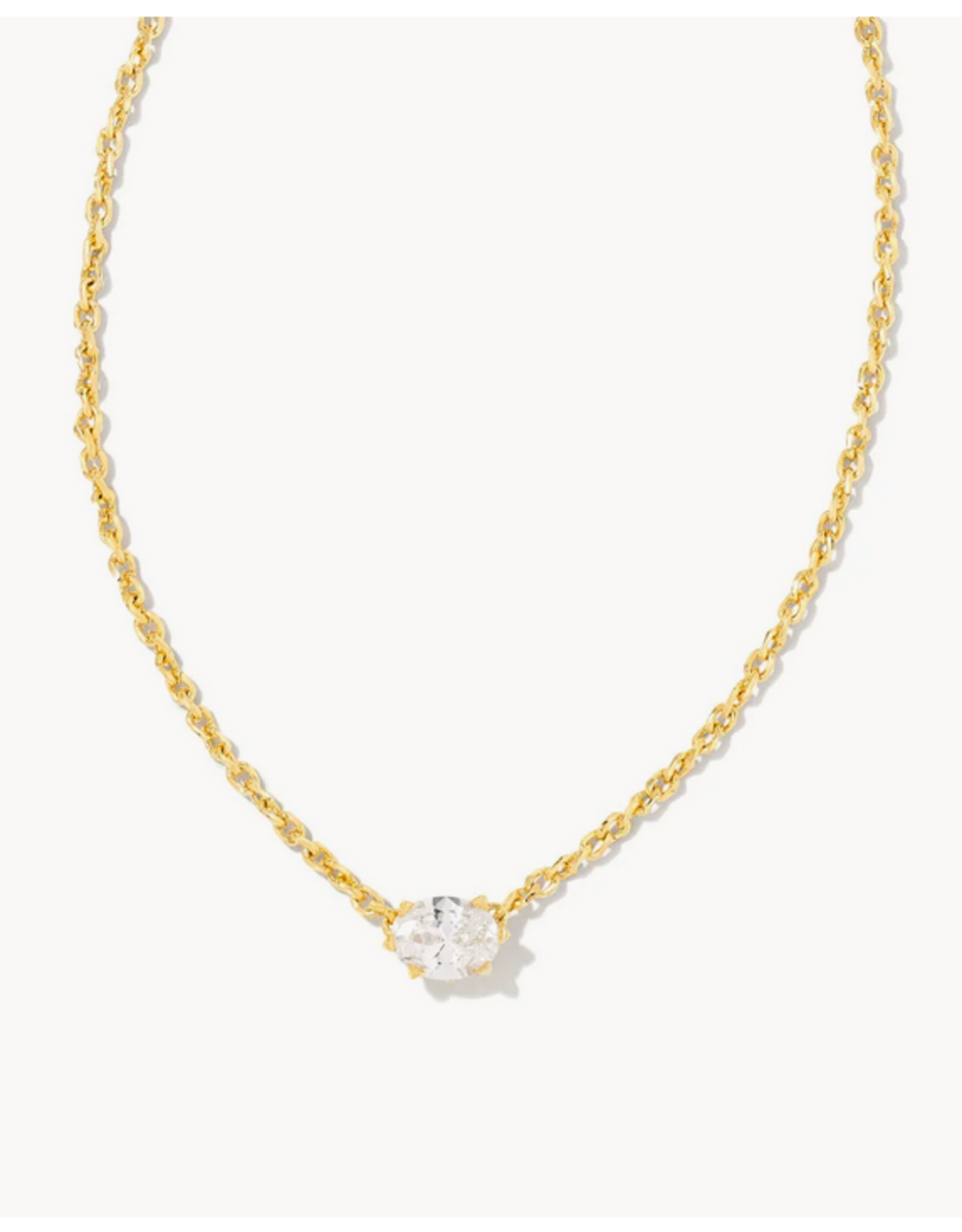 Kendra Scott Cailin Necklace White CZ on Gold (APRIL)