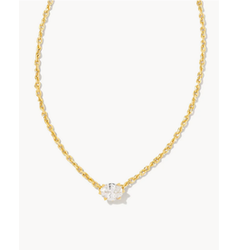 Kendra Scott Cailin Necklace White CZ on Gold (APRIL)