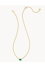 Kendra Scott Cailin Necklace Green Crystal on Gold (MAY)
