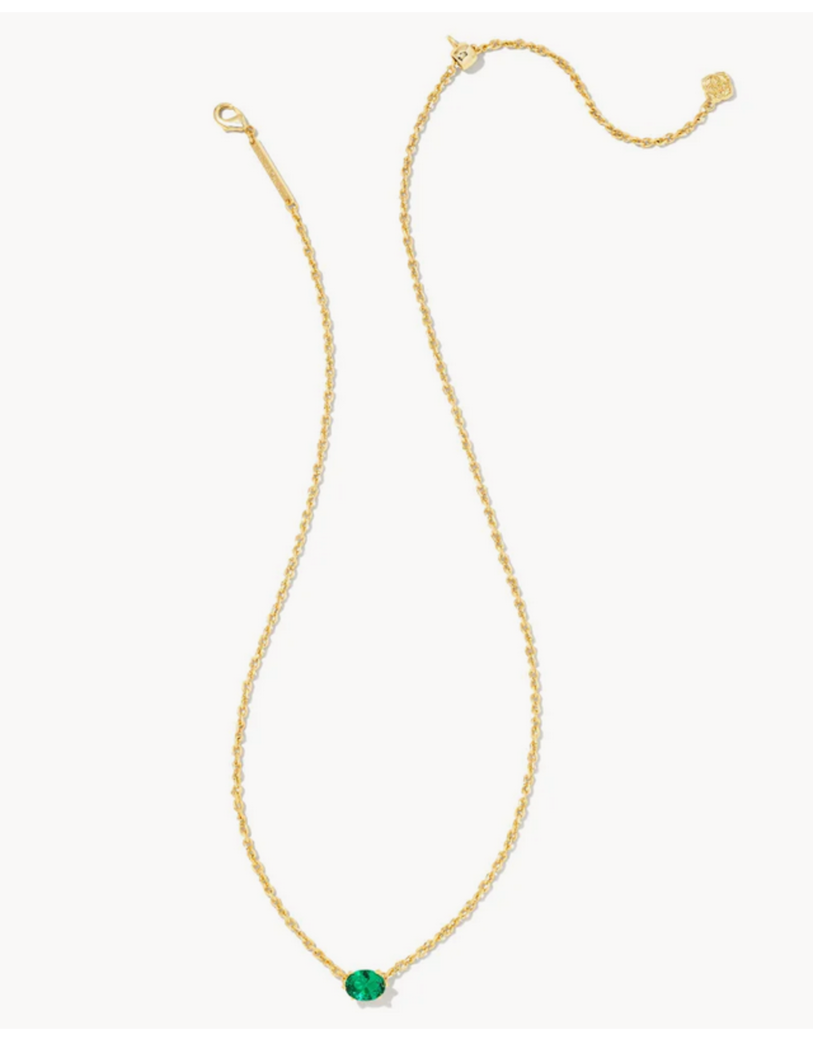 Kendra Scott Blair Yellow Gold Plated Pendant Necklace in Emerald Crystal |  9608802871 | Borsheims