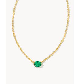 Kendra Scott Cailin Necklace Green Crystal on Gold