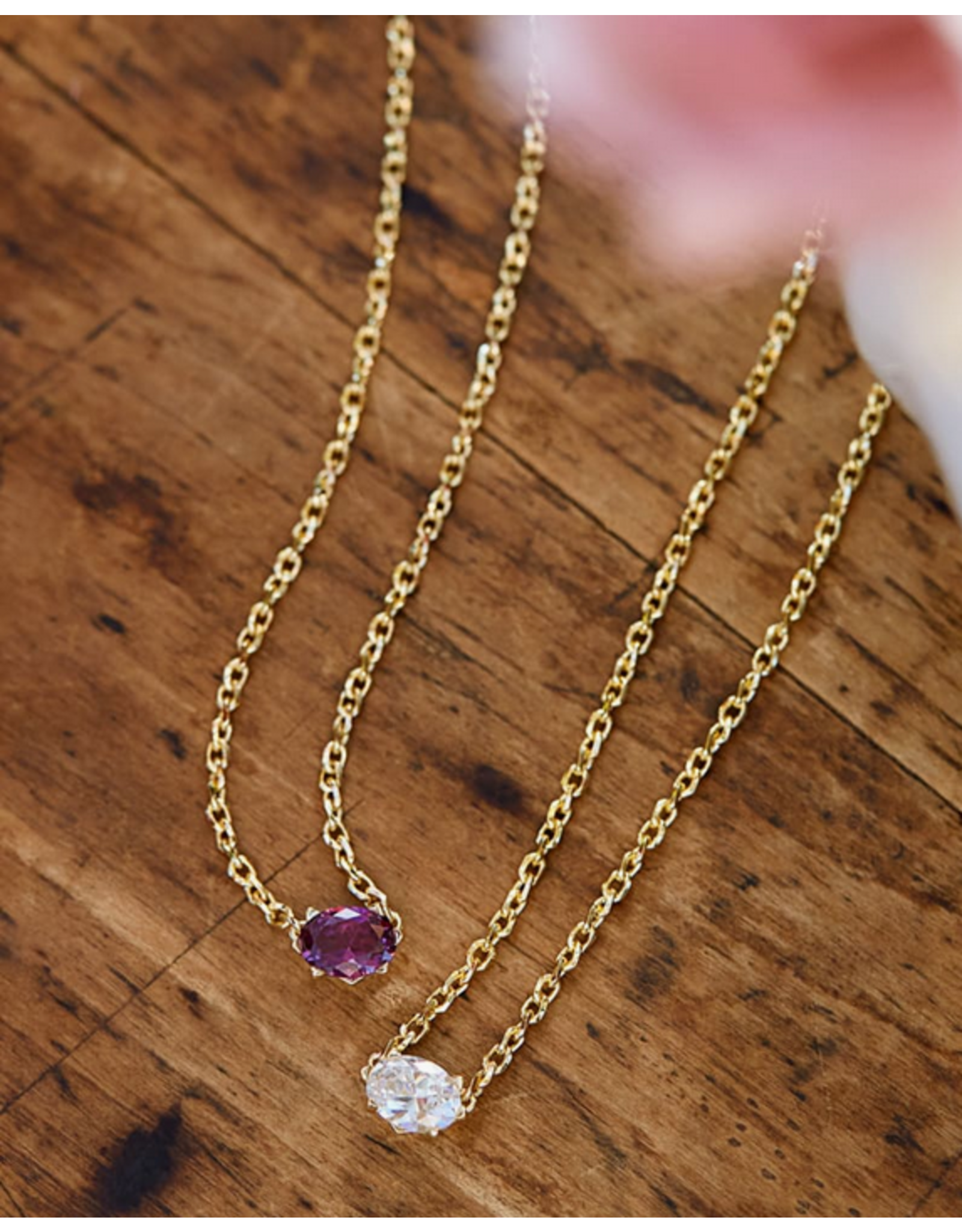 Kendra Scott Cailin Necklace Purple Crystal on Gold (FEB.)
