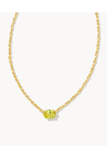 Kendra Scott Cailin Necklace Peridot Crystal on Gold (AUG.)