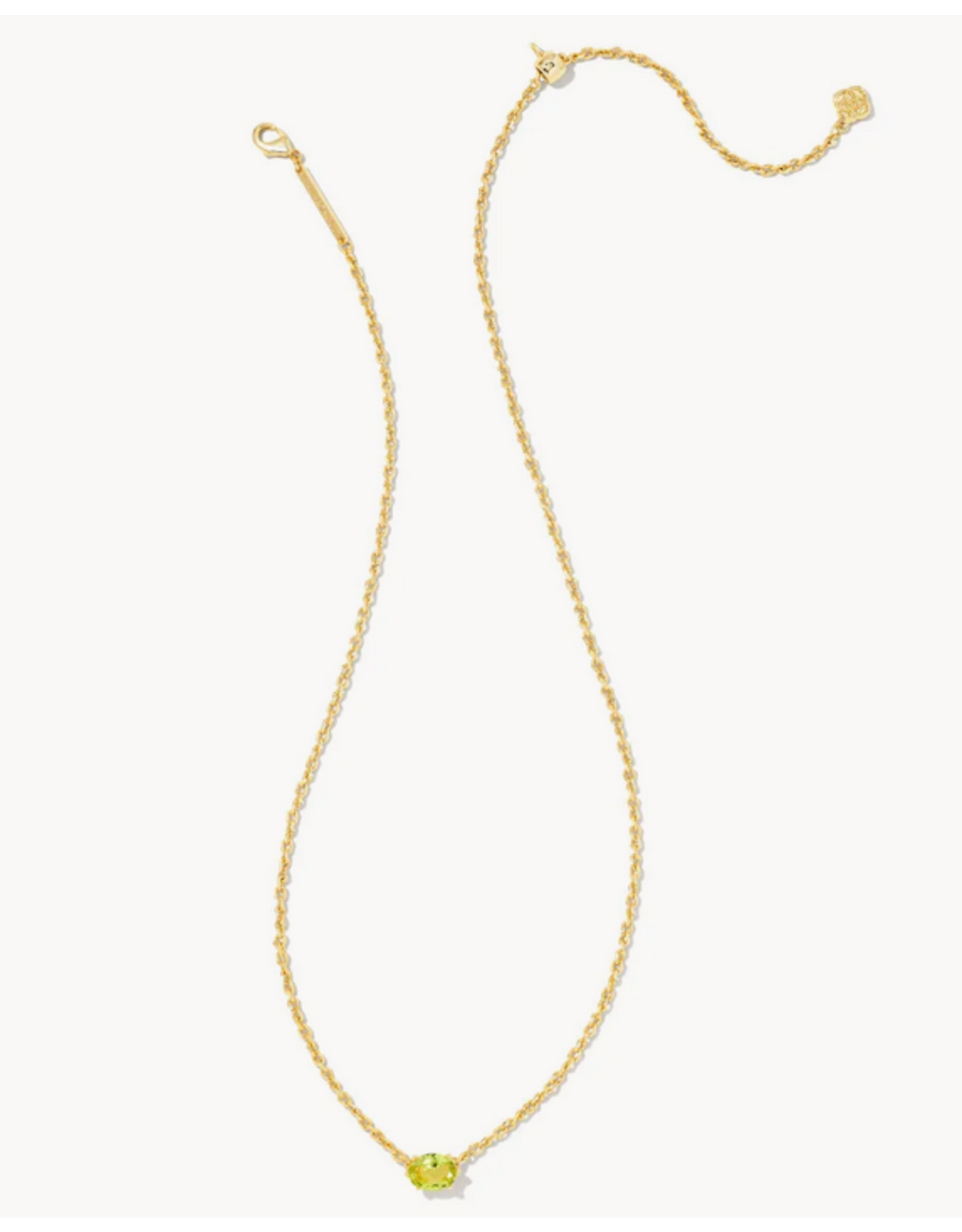 Kendra Scott Cailin Necklace Peridot Crystal on Gold (AUG.)
