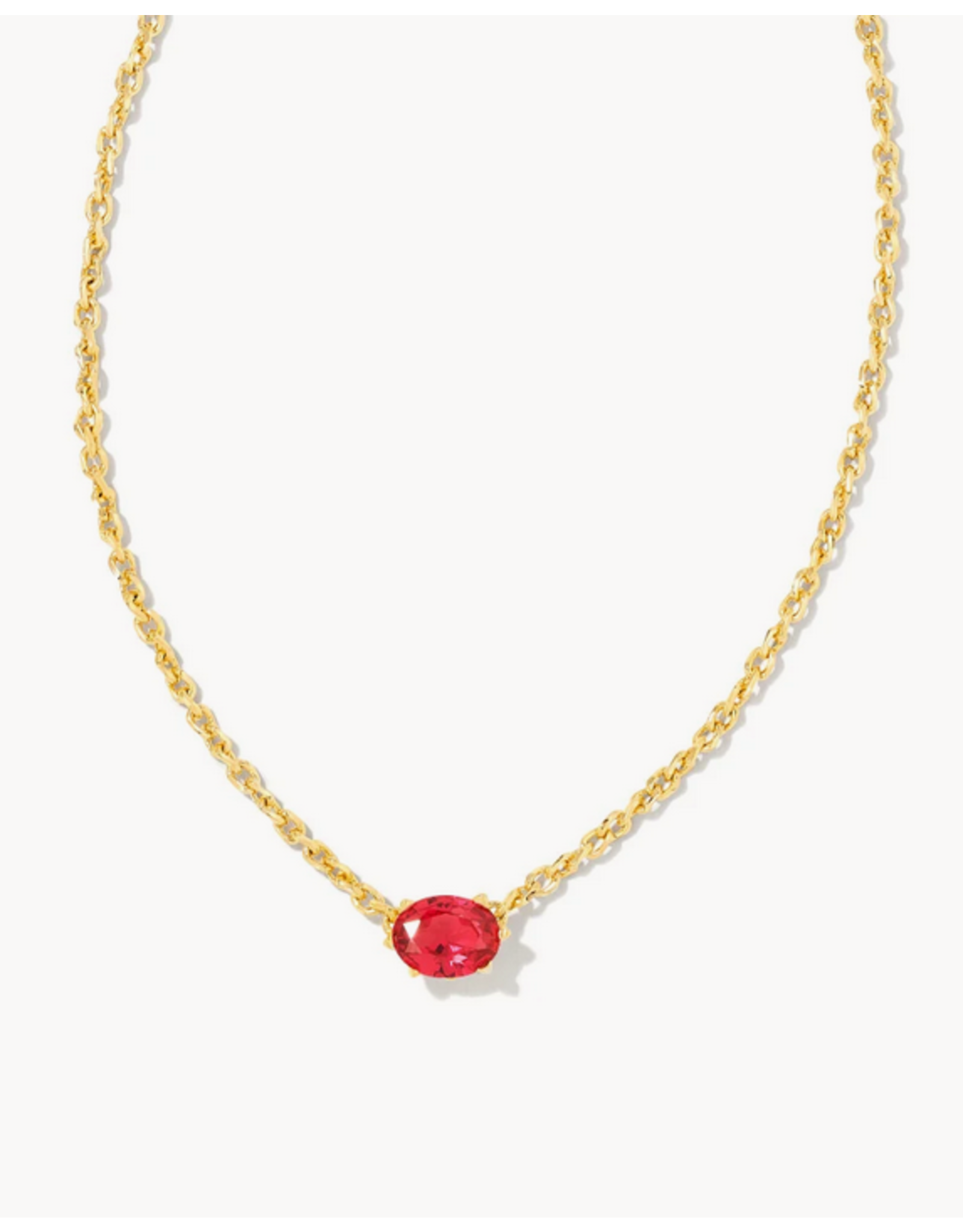 Kendra Scott Cailin Necklace Red Crystal on Gold (JULY)