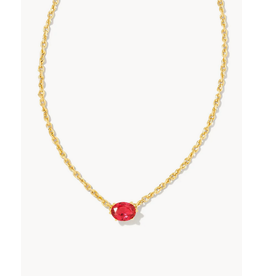 Kendra Scott Cailin Necklace Red Crystal on Gold (JULY)