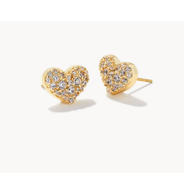 Kendra Scott Ari Gold Pave Crystal Heart Earring