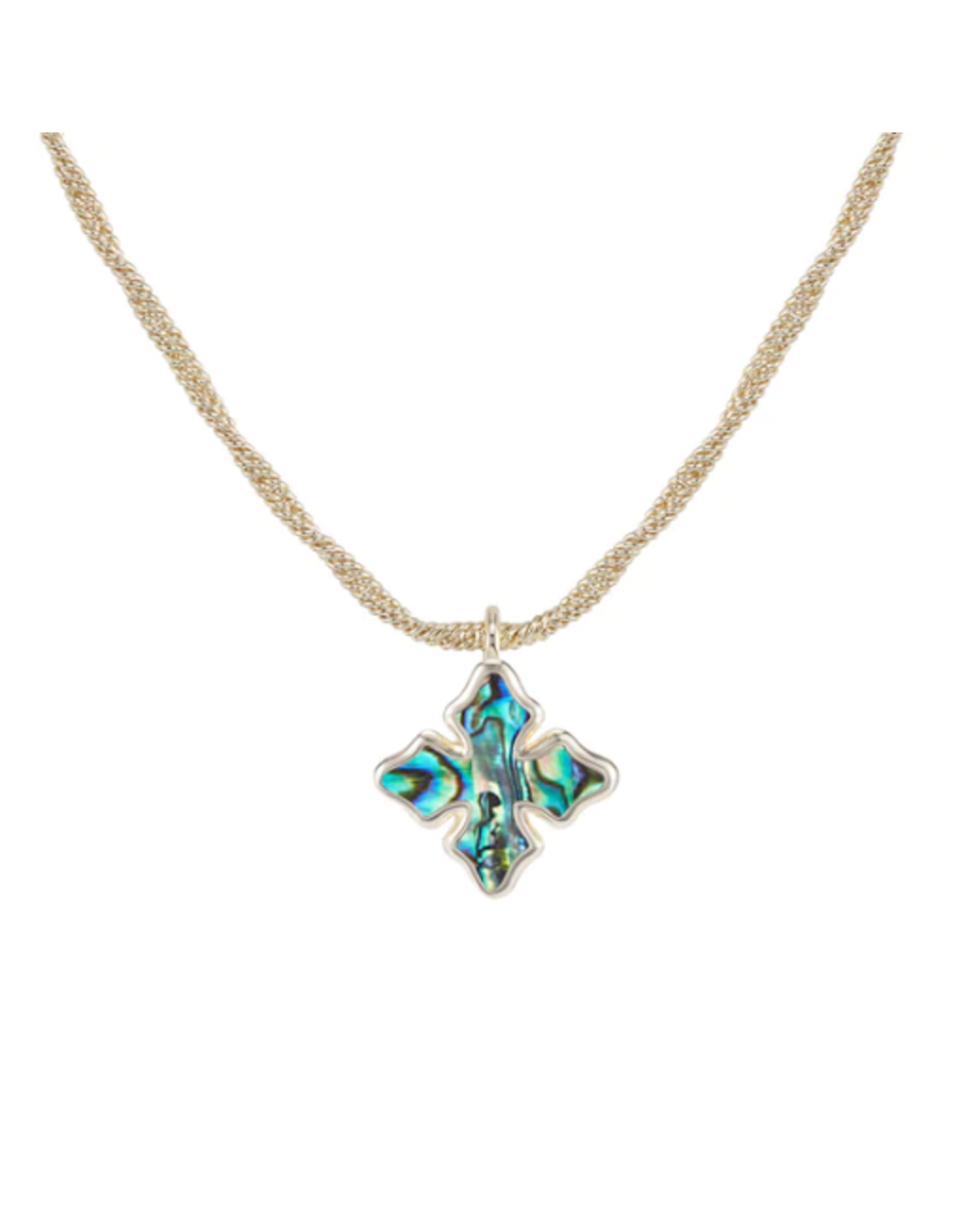 Natalie Wood Cross Drop Necklace Abalone
