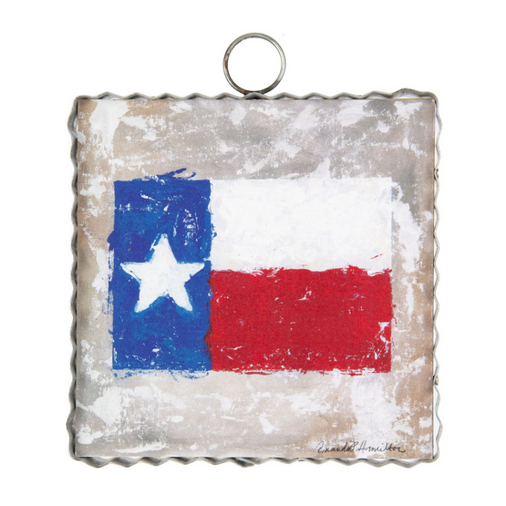 RTC Hamilton Texas Flag Mini Gallery Sign Rhinestone Angel