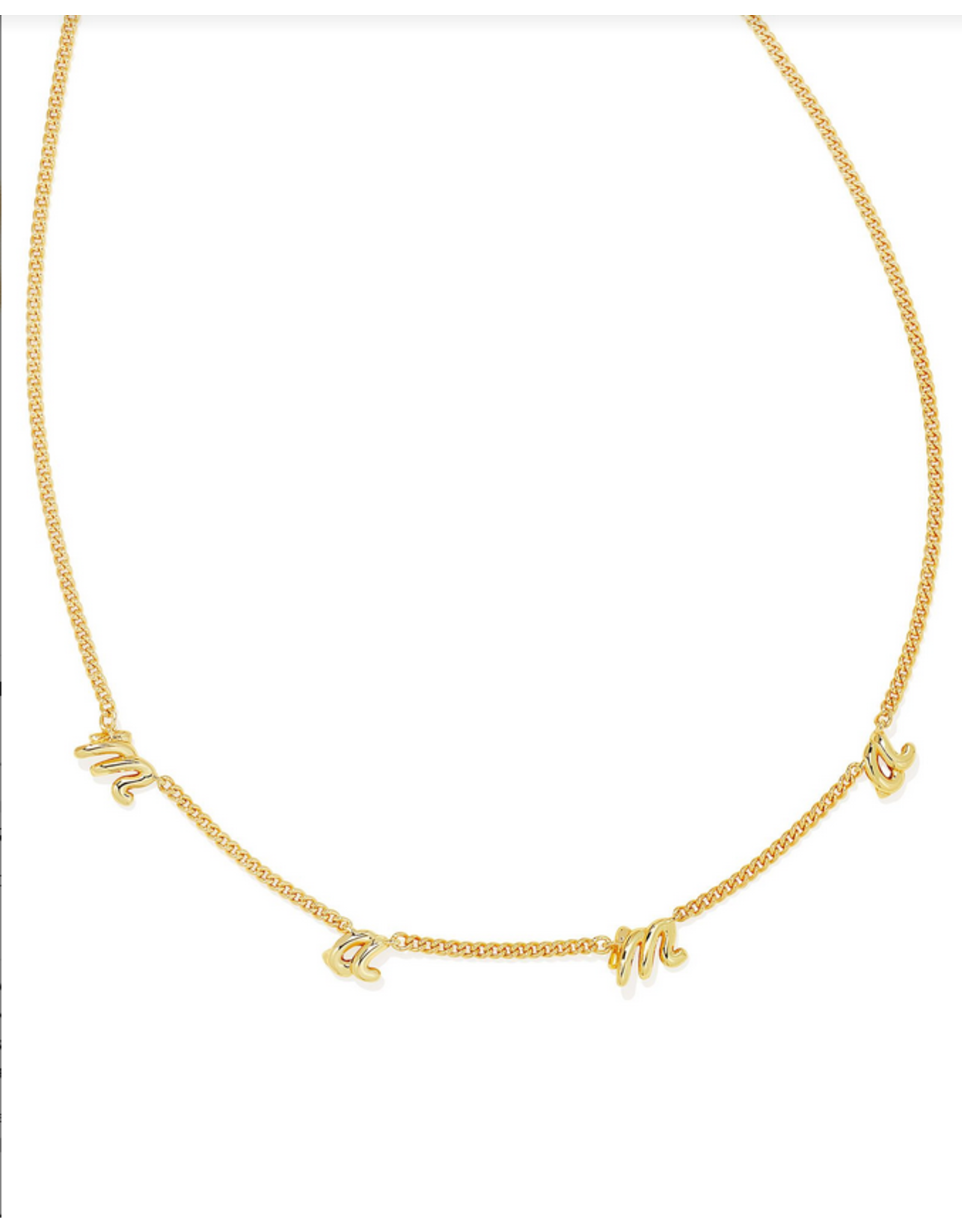 Kendra Scott Mama Script Strand Necklace in gold