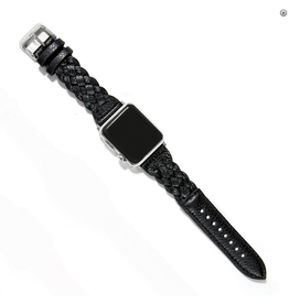 Brighton Sutton Braided Leather Watch Band Black