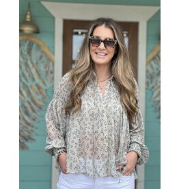 By Together Starry Night Taupe/Slate Blue Top