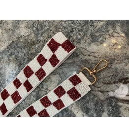 Treasure Jewels Checkered Maroon/White Strap