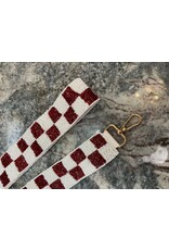Treasure Jewels Checkered Maroon/White Strap