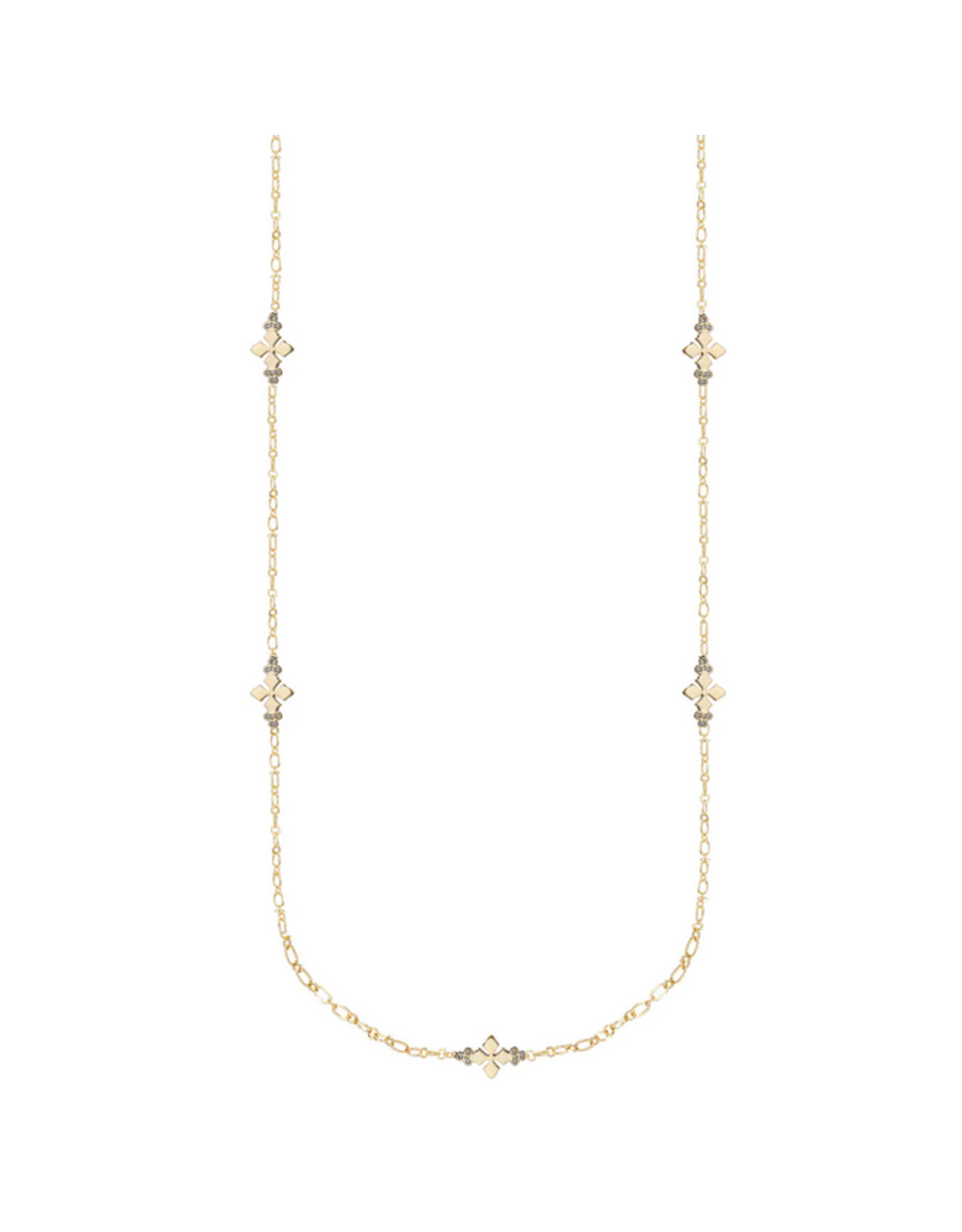 Natalie Wood Believer Cross Station Necklace Gold