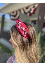 Treasure Jewels Football Maroon/White Headband