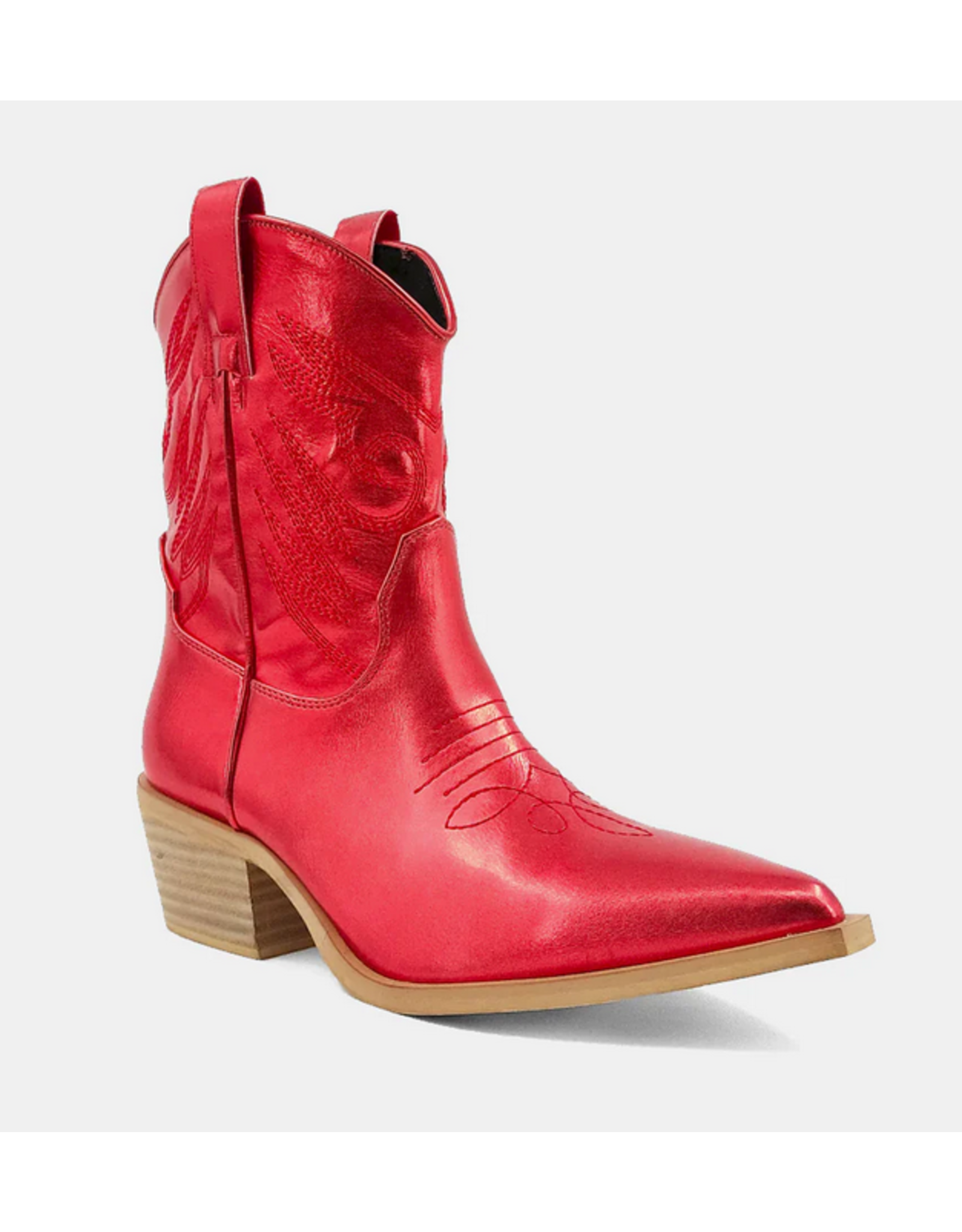 ShuShop Zahara Red Metallic Boots