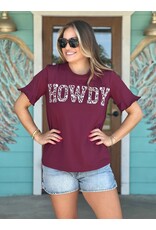 Maroon Howdy Embroidered Tee