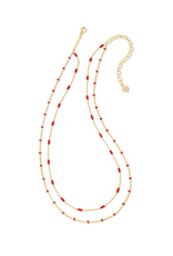 Kendra Scott Dottie Multi Strand Necklace Gold Red
